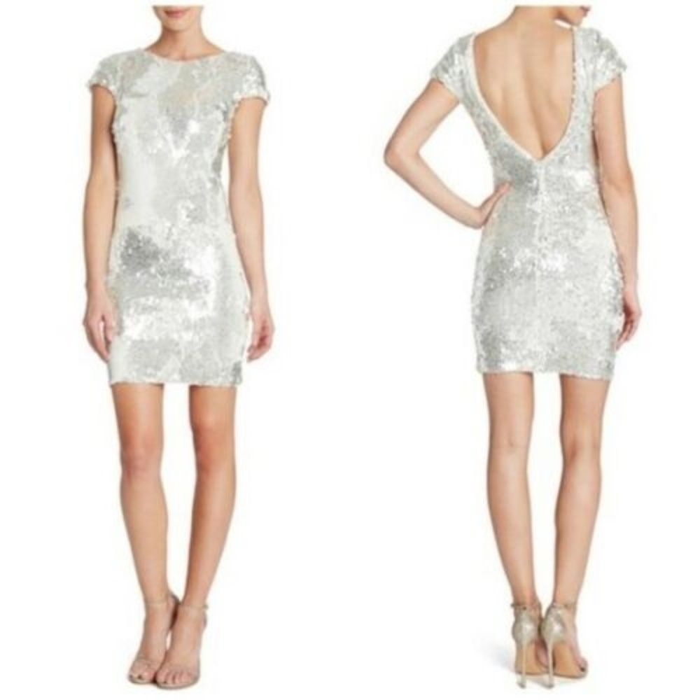 Dress The Population Tabitha Sequin White Backless